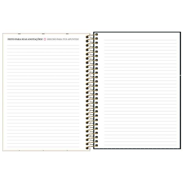 Imagem de Planner Espiral 17,7 x 24 cm West Village 2025 - Fundo Bege - Corações Pretos