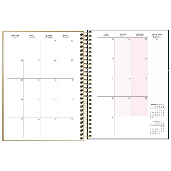 Imagem de Planner Espiral 2023 17,7x24cm 80F West Village Metalizado Tilibra