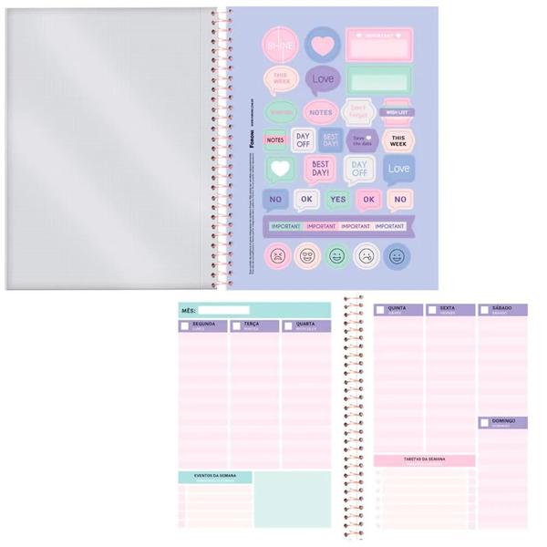 Imagem de Planner Espiral Permanente Shine 80 Folhas 17x24cm Foroni