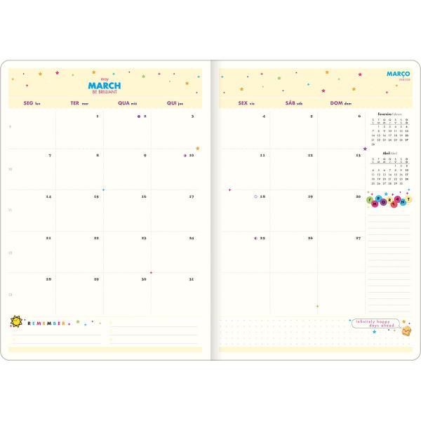 Imagem de Planner Grampeado 17,8 x 25,4 cm Happy 90 G 2022 - Amarelo