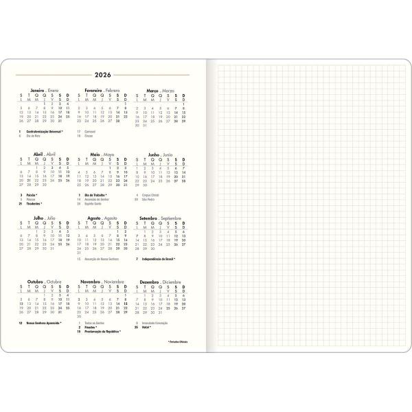 Imagem de Planner Grampeado 17,8 x 25,4 cm Kraftwork 90 G 2025 - 2025 Fundo Riscos