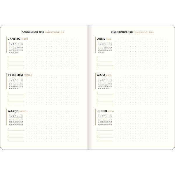 Imagem de Planner Grampeado 17,8 x 25,4 cm Kraftwork 90 G 2025 - Fundo Liso 20/25