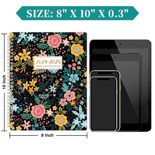 Imagem de Planner Journaltastic 2024-2025 semanalmente/mensalmente - Design floral