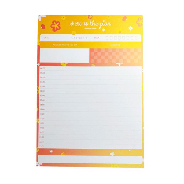 Imagem de Planner planejador diário com horário planejamento organização colorido