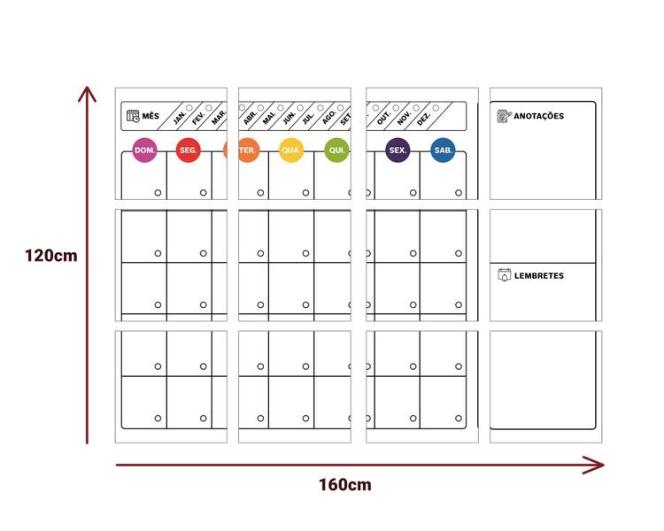 Imagem de Planner Profissional Calendário Permanente Escreve Apaga