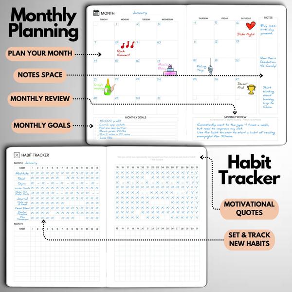 Imagem de Planner Wyze Goal Planner de 6 Meses - Calendário em Ouro Rosa