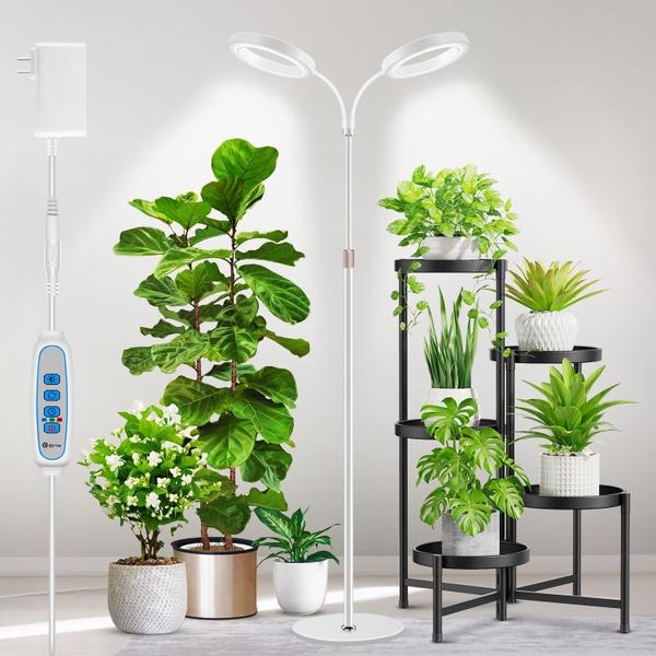 Plant Light Aumtrly Large, 2 cabeças, espectro completo, com suporte Imagem de Plant Light Aumtrly Large, 2 cabeças, espectro completo, com suporte