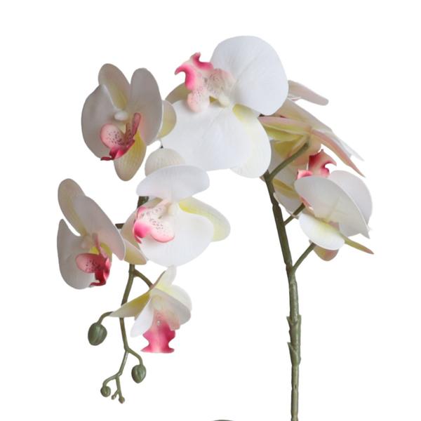 Imagem de Planta Arranjo Artificial Orquídea Realista Vaso Cerâmica