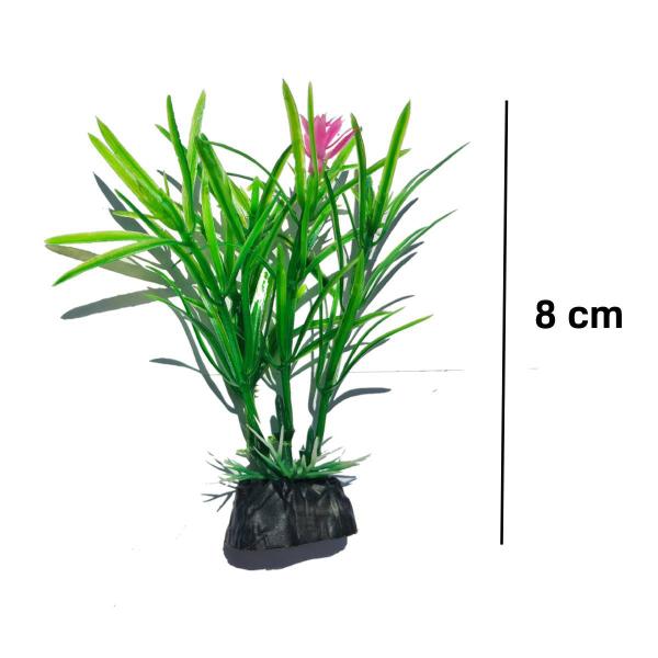 Imagem de Planta Artificial Aquario 8 cm verde com flor Enfeite