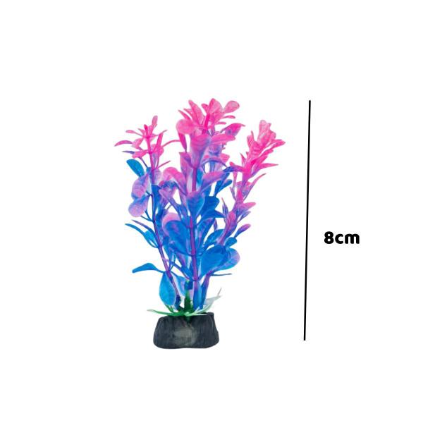 Imagem de Planta Artificial Aquario 8cm lilas com rosa Enfeite 