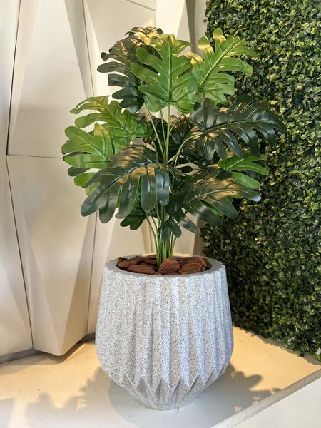 Imagem de Planta Artificial Bananinha Com Vaso Origami Cores Folhas