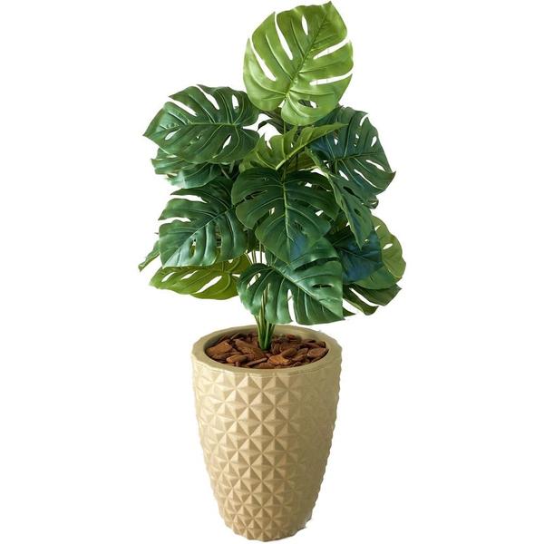 Imagem de Planta Artificial Costela de Adão 24 Folhas + Vaso Completo