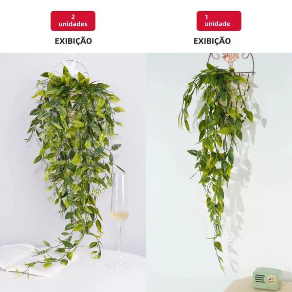 Imagem de Planta Artificial de Eucalipto e Rattan - Decoração de Parede em Mandala