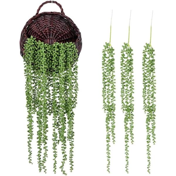 Imagem de Planta Artificial de Eucalipto e Rattan - Decoração de Parede em Mandala