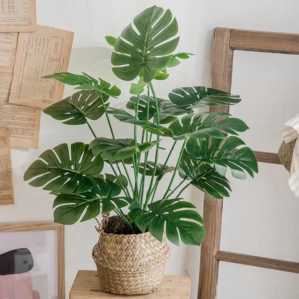 Imagem de Planta Artificial de Tartaruga Grande - Folhagem e Flor para Decoração