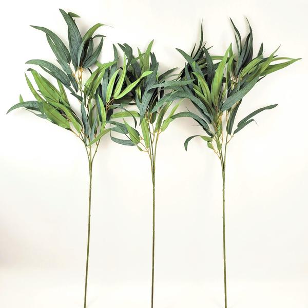 Imagem de Planta Artificial Eucalipto Folha Fina 95X20Cm Haste Kit 3Pc