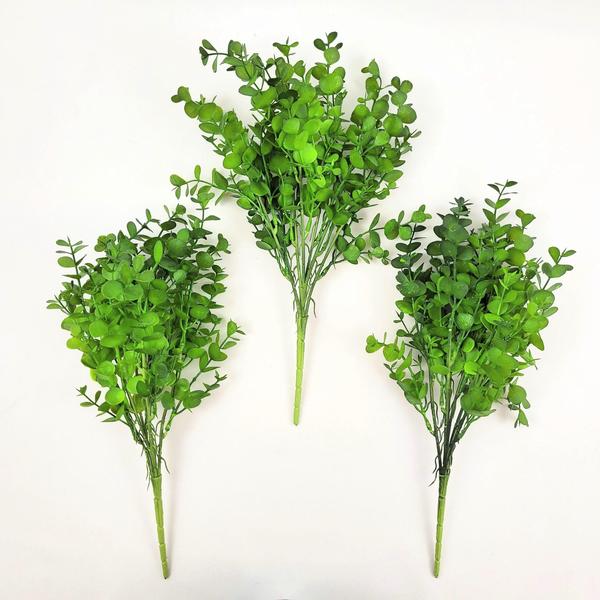Imagem de Planta Artificial Eucalipto Verde Buquê 37X17Cm Kit 3Pc