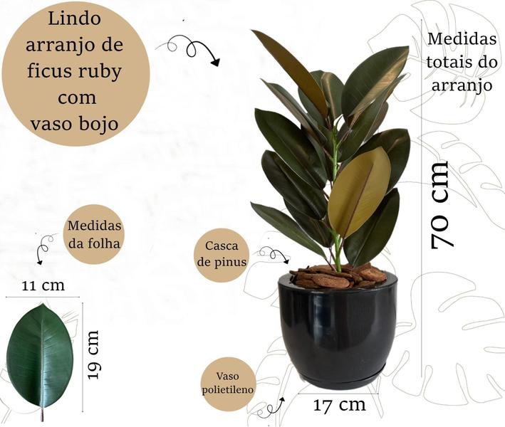 Imagem de Planta Artificial Ficus Lyrata Com Vaso Bojo De Polietileno