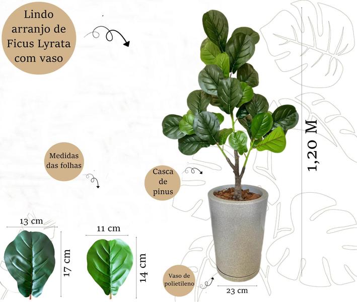 Imagem de Planta Artificial Ficus Lyrata Com Vaso Liso Polietileno