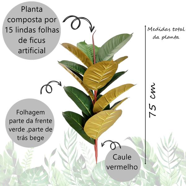 Imagem de Planta Artificial Ficus Lyrata Folhas Casa Decoração