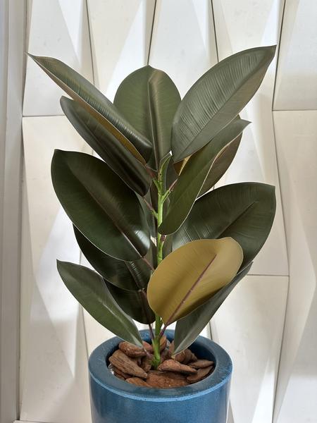 Imagem de Planta artificial Ficus Lyrata +Vaso Marmorizado polietileno