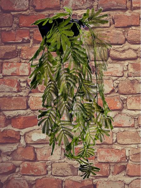 Planta Artificial Folhagem Verde Para Parede Vaso Meia Lua - Infinito Imagem de Planta Artificial Folhagem Verde Para Parede Vaso Meia Lua