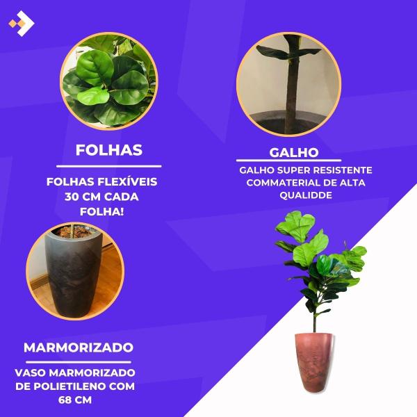 Planta Artificial Grande Fícus Lyrata Outono Vaso Decorativo - Vai de Tech Imagem de Planta Artificial Grande Fícus Lyrata Outono Vaso Decorativo