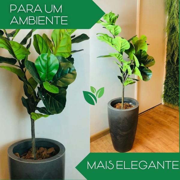 Planta Artificial Grande Fícus Lyrata Outono Vaso Decorativo - Vai de Tech Imagem de Planta Artificial Grande Fícus Lyrata Outono Vaso Decorativo