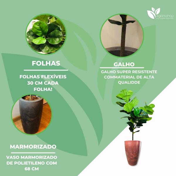 Planta Artificial Grande Fícus Lyrata Outono Vaso Decorativo - Vai de Tech Imagem de Planta Artificial Grande Fícus Lyrata Outono Vaso Decorativo