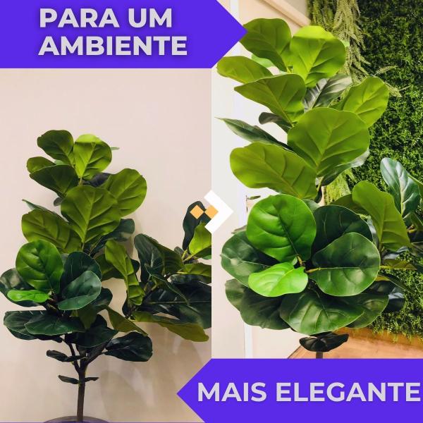 Imagem de Planta Artificial Grande Fícus Lyrata Outono Vaso Decorativo