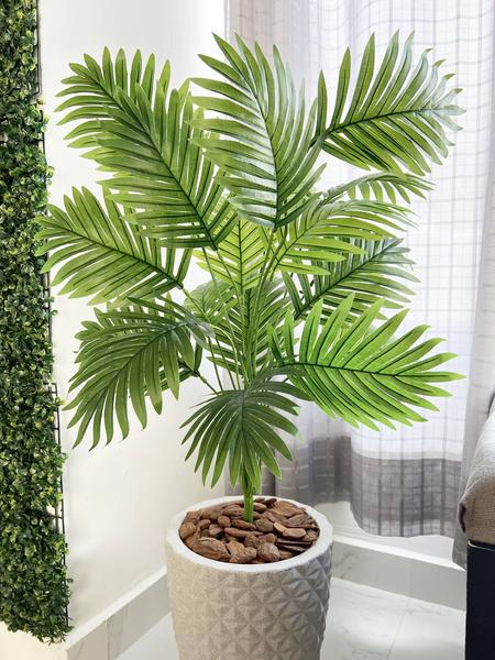 Imagem de Planta Artificial Palmeira Com Vaso Cinza Completo