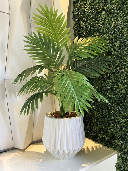 Imagem de Planta Artificial Palmeira Com Vaso Origami Polietileno 