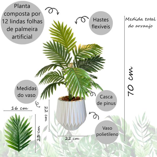 Imagem de Planta Artificial Palmeira Com Vaso Origami Polietileno 