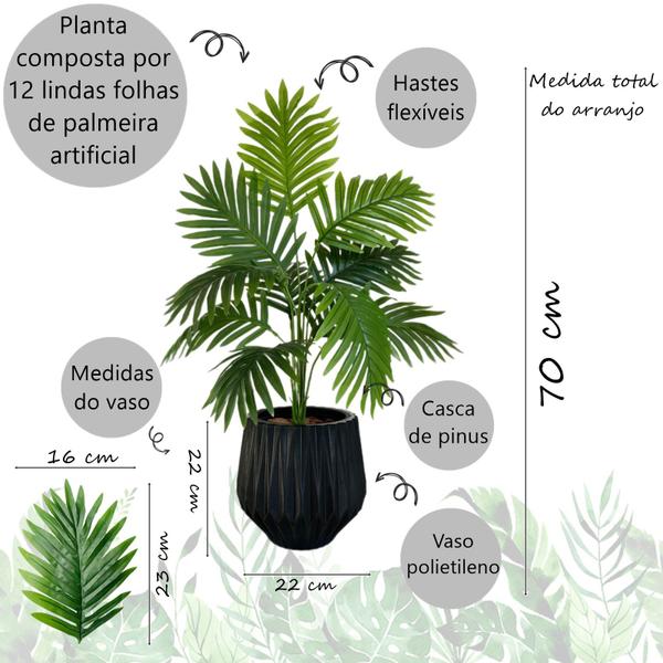 Imagem de Planta Artificial Palmeira Com Vaso Origami Polietileno 