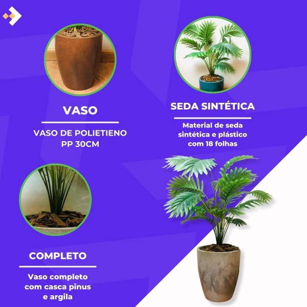 Imagem de Planta Artificial Palmeira Com Vaso Polietileno Completo