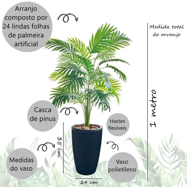 Imagem de Planta Artificial Palmeira com Vaso Polietileno Cone Romano