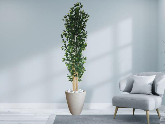 Imagem de Planta Árvore Artificial Bambu 2,18m Com Vaso Areia 44