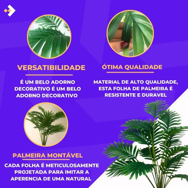 Imagem de Planta Árvore Artificial Palmeira Areca Real Toque Verde 75cm