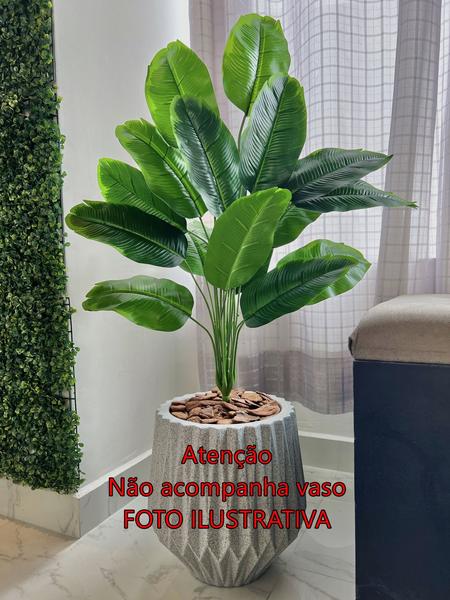 Imagem de Planta Bananeira Artificial 18 Folhas Arbusto Decoração Casa