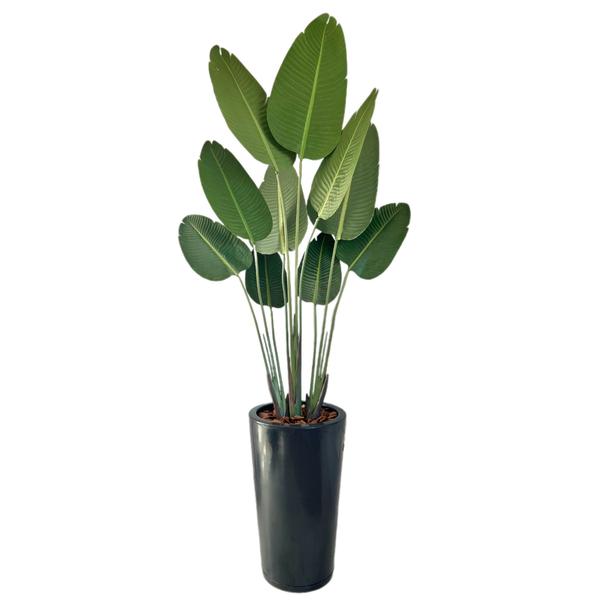 Imagem de Planta Bananeira Artificial Grande Com Vaso Polietileno 