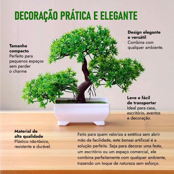 Planta bonsai rvore artificial com vaso para decorao verde - Plantas  Artificiais - Magazine Danilvane