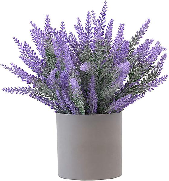 Imagem de Planta buque 5 hastes com flores de lavanda artificial 30cm