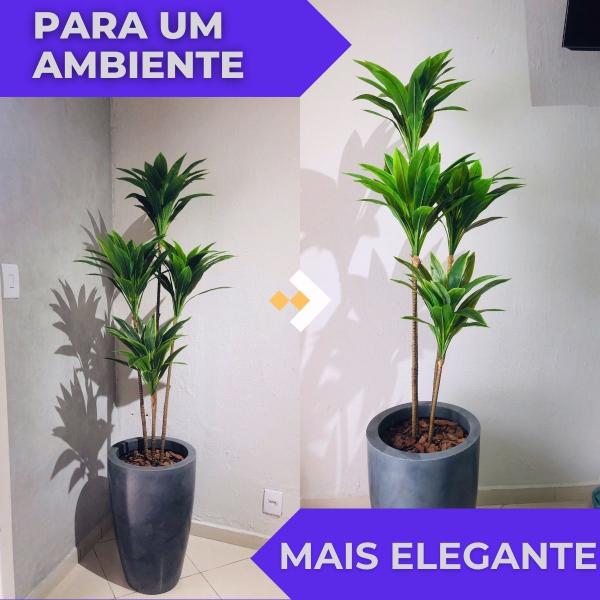 Imagem de Planta Dracena Artificial Variegata Vaso Grande Decoração