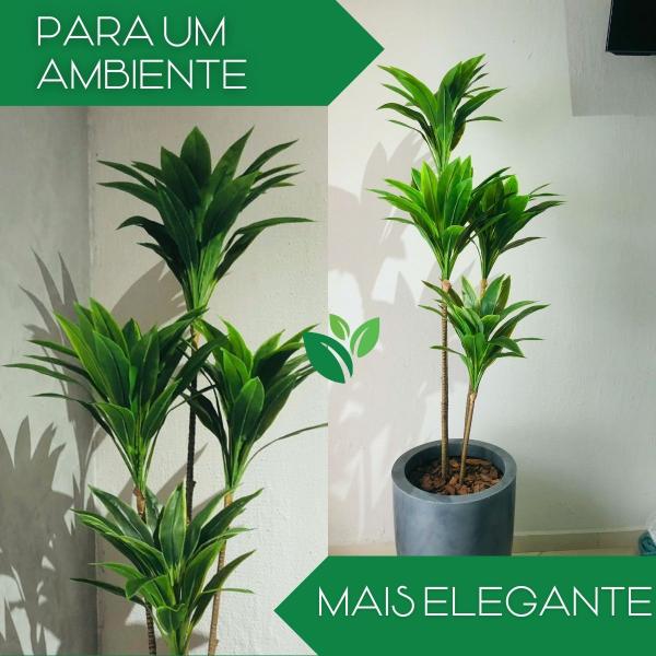 Imagem de Planta Dracena Artificial Variegata Vaso Grande Decoração