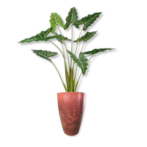 Planta Permanente Ramos Folhagem Artificial Alocasia 1,6m com Vaso - Vai de Tech Imagem de Planta Permanente Ramos Folhagem Artificial Alocasia 1,6m com Vaso