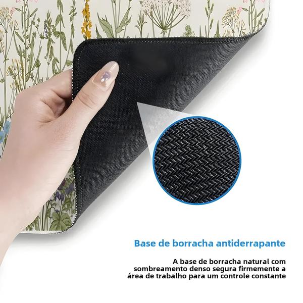 Imagem de Planta Verde Flor Estética Xl Gaming Mouse Pad Borracha Natural Xxl Computador Playmat Escritório