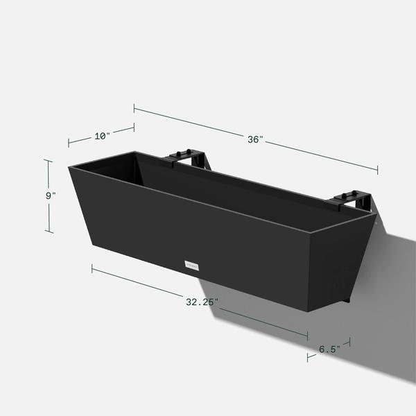 Imagem de Plantador de trilhos Veradek Pure Series Plastic 9x10x36cm