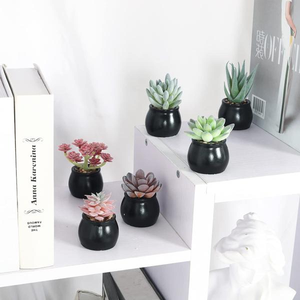 Imagem de Plantas artificiais Nubry Mini Fake Suculents com vasos de cerâmica