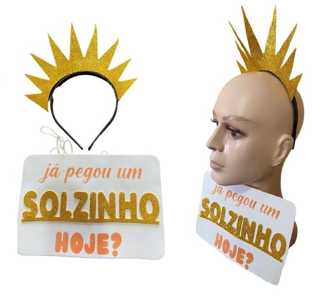 Imagem de Plaquinha de Carnaval Bloquinho  com Tiara Frase Solzinho