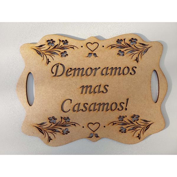 Imagem de Plaquinha de Casamento em Mdf 3mm placa casamento ESCOLHER NA ABA VARIAÇÃO A FRASE E A COR DESEJADA